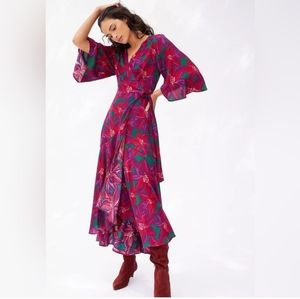Farm Rio Vieques Wrap Maxi Dress Size small nwt